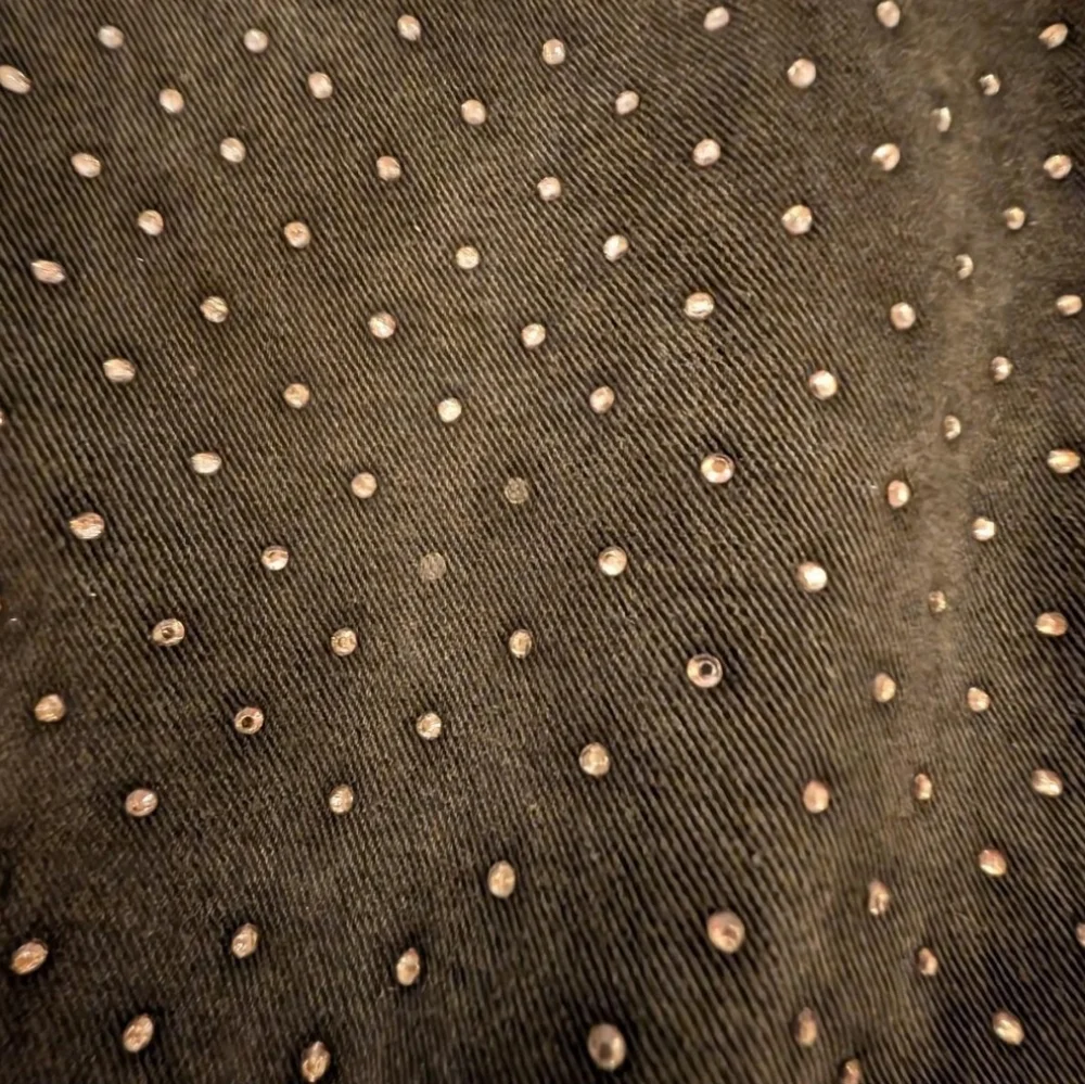 Blue Asphalt Y2K Black Wide Leg Rhinestone Jeans‎ Womens Size XL Vintage Glam